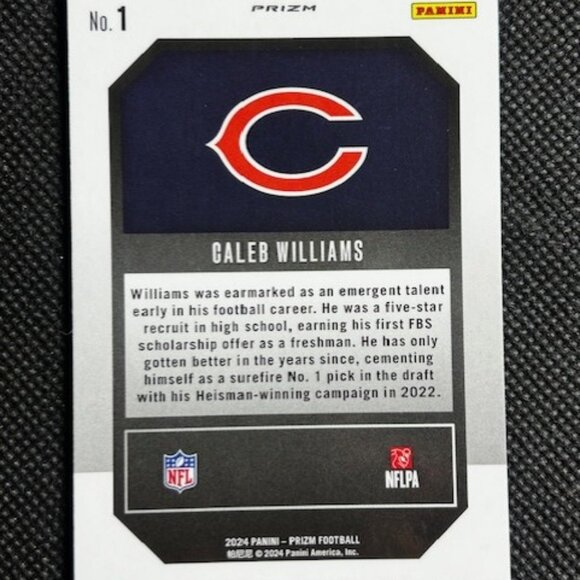 2024 Panini Prizm - Caleb Williams - Green Ice (RC) Emergent Rookie #1 - Bears - Picture 2 of 2